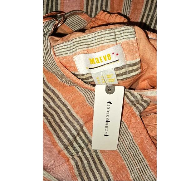 New Anthropologie Maeve Square-Neck Tie-Back A-Line Dress $170 SIZE 10 Orange - Picture 5 of 5